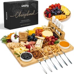 Large Bamboo Charcuterie Board & Cheese Platter Set with Accessories