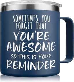 Inspirational Insulated Coffee Mug for Men – 14oz Navy Blue