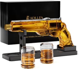 Gun-Shaped Whiskey Decanter Set with 2 Shot Glasses