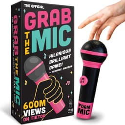 Grab The Mic Family Karaoke Board Game with Foam Microphone