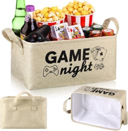 Game Night Snack Tray Basket with Dice & Poker Design